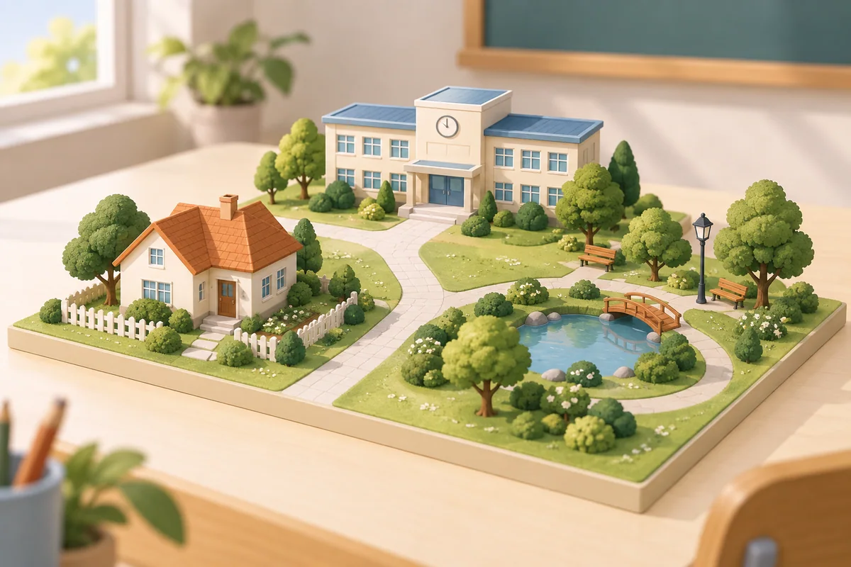 用社区示意图组织小学英语地点表达的听说活动