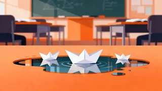 探究过程中的小船探索与水坑象征的思维障碍或问题情境