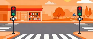 问路指路场景中的交通指示与方向标识